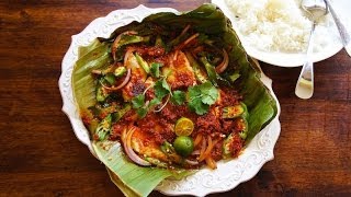 Pan Grilled Rockfish Fillet In Banana Leaf [upl. by Rosanne]