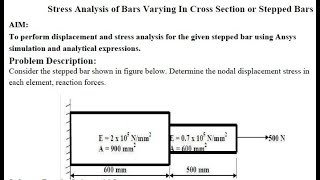 Dip EX 06  Stress Deformation amp Reaction Analysis  ANSYS Tutorial [upl. by Ibrahim]