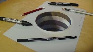 How To Draw A 3d Hole  Trick Art On Paper [upl. by Dunson897]