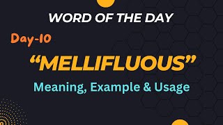 Mellifluous meaning usage amp example wordofthedaytoday [upl. by Janina]