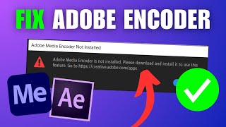 FIX Adobe Media Encoder Not Working With After Effects [upl. by Neddra]