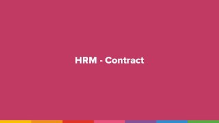 HRM  Contract vastleggen [upl. by Ynad]