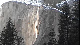 Horsetail Falls in Yosemite National Park [upl. by Dorin285]