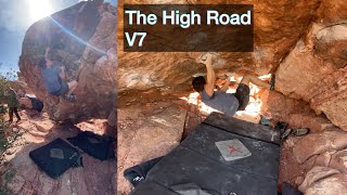 The High Road V7 7A  Red Springs • Red Rock Bouldering NV [upl. by Lose]