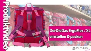 DerDieDas ErgoFlex und ErgoFlex XL Schulranzen  richtig einstellen und bepacken [upl. by Alex]