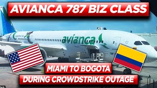 Exploring AVIANCA AIRLINES 787 Business Class service Miami to Bogota during CROWDSTRIKE OUTAGE [upl. by Errot]