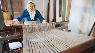 Weaving on Mount Vernons 18th Century Loom [upl. by Nisa]