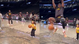 Lebron James turns young fan air ball shot into a lob [upl. by Oiliduab]