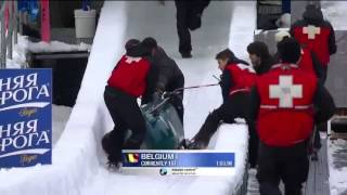 Belgian bobsled crashed [upl. by Zeitler]