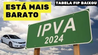 IPVA 2024 DO MEU CIVIC ESTA MAIS BARATO A TABELA FIP BAIXOU [upl. by Cristi]