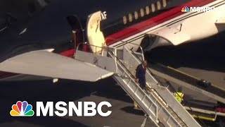 Trumps plane lands in New York ahead of arraignment [upl. by Urbanna]