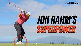 The Hidden Superpower in Jon Rahm’s Golf Swing  Film Study  Golf Digest [upl. by Selena747]