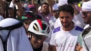 Sheikh Mohammed and Sheikh Hamdan at F3 Stableshorse race winning celebrationVideo [upl. by Nivahb]