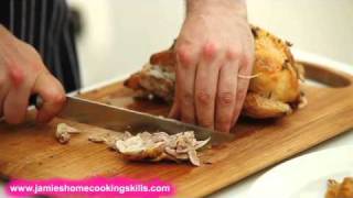 How to carve a chicken  Jamie Olivers Home Cooking Skills [upl. by Repsihw]