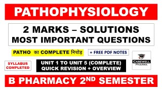 2 Marks Solutions  pathophysiology b pharm 2nd semester important questions  Carewell Pharma [upl. by Unni]