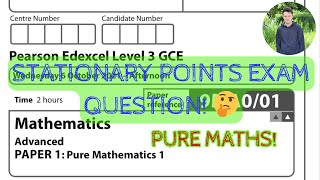 🤔 Answering a STATIONARY POINTS differentiation past exam question A Level Maths 2024 Edexcel [upl. by Atilemrac]