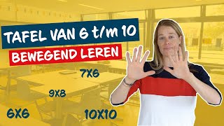 Tafels 6 tm 10  Tafels oefenen I Bewegend leren I De Fitste School [upl. by Kendy]