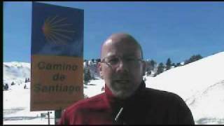 Jakobsweg live in Spanien  Schnee am Somport Pass [upl. by Hpeosj]