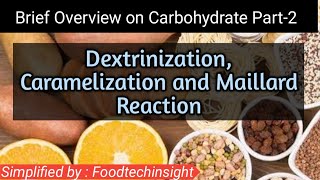 Dextrinization Caramelization amp Maillard reactionPART 2 GATE Syllabus [upl. by Jolyn]