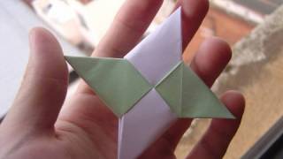 Origami Star shuriken  howto [upl. by Adiuqram]