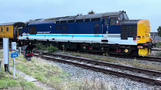 Double headed class 37’s on track recording train departing cleethorpes station 19924  1810 [upl. by Nosyt710]