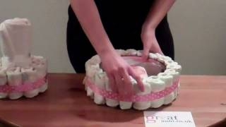 How to make a Nappy Cake  two minute tutorial with printable instruction sheet [upl. by Prestige]