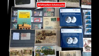 Schatzsuche bei meinen Briefmarken Münzen Karten Einkäufen mit 1 DeutschlandKryptoBriefmarke [upl. by Meter]