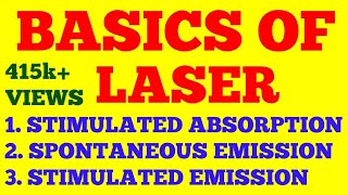 BASICS OF LASER  STIMULATED ABSORPTION  SPONTANEOUS amp STIMULATED EMISSION  WITH EXAM NOTES [upl. by Noemis902]