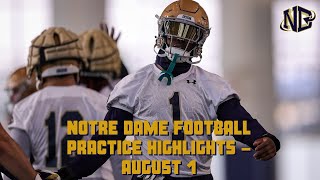 Highlights from Notre Dame footballs sixth preseason practice [upl. by Rozek]