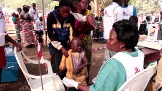 Central African Republic MSF vaccinates 68000 children against measles in Bangui camps [upl. by Takakura]