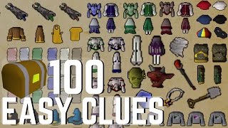 Loot from 100 Easy Clues  Clue Scroll Completion [upl. by Rattray]