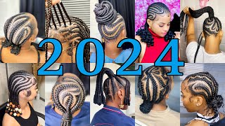 2024 New amp Latest Cornrow Braids Hairstyles For Black Women  Cute braidshairstyles [upl. by Aneem]