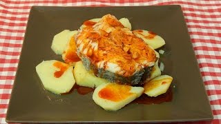 Receta de merluza a la Gallega [upl. by Donelu]