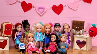 Valentines Day 2024  Elsa amp Anna toddlers  school decorating  gifts  games  Barbie [upl. by Ikkin957]