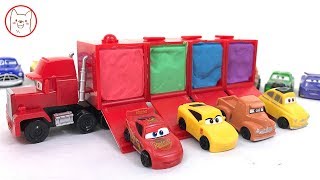 Learning Color Disney Cars Lightning McQueen Mack Truck for kids car toys [upl. by Arabele]