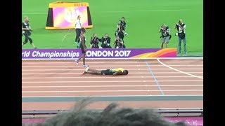 Usain Bolt injury in last Career Race  Mens 4x100m Relay Final London IAAF World Champ 2017 [upl. by Drummond]