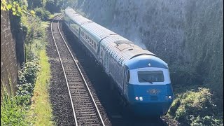 Midland Pullman HST 43046 amp 43049 working Paignton to Chesterfield passing Teignmouth [upl. by Sairtemed]