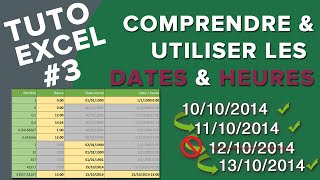 Excel 3  Comprendre et utiliser les dates et les heures [upl. by Zaremski]