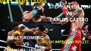 ROMERO VS JAIMES FULTON VS CASTRO BIG COMEBACK FOR BOTH FERY TOUGH OUTINGS [upl. by Yelnek]