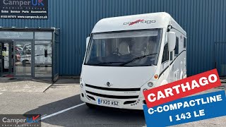 Carthago CCompactline I 143 LE Motorhome For Sale at Camper UK [upl. by Hceicjow]