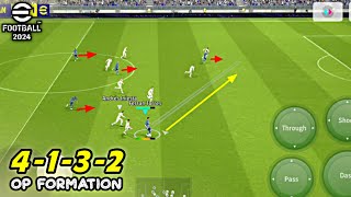 4132 Formation Review With Team Playstyle Guide in eFootball 2024 Mobile [upl. by Adalie]