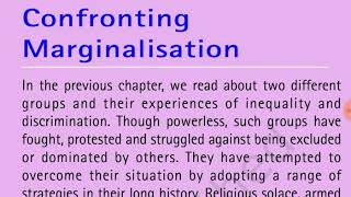 Class8th Civics Chapter 8 Confronting Marginalisation part 1 full explanation हिंदी में [upl. by Ennaitsirk]