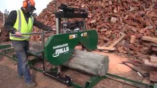 Portable sawmill Hardwood Mills GT26 Saw Mill Milling a log with bandsaw mill sawmill [upl. by Creath]