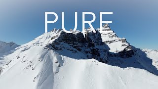 PURE Freeride snowboard amp ski in Les Marécottes amp Les Dents du Midi  Couloir de la Vièrge [upl. by Elma655]