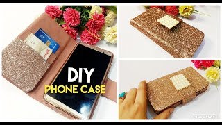 HOW TO MAKE easy PHONE CASECOVER  PHONE WALLET using cardboard [upl. by Akiaki961]