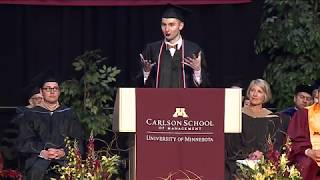 2018 Undergraduate Commencement Student Speaker Nick Alm  Carlson School [upl. by Adams486]