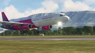 Wizz Air Landing and Go Around at Tirana Airport  Fenix A321 [upl. by Eylhsa717]