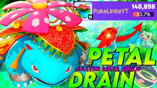 MAKE VENUSAUR DESTROY ENEMIES EASILY WITH THIS INSANE PETAL DRAIN META BUILD😳🔥  Pokemon Unite [upl. by Florance]