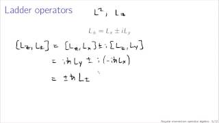 Angular momentum operator algebra [upl. by Ailina943]