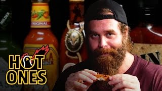 Harley Morenstein Has His Worst Day of 2016 Eating Spicy Wings  Hot Ones [upl. by Wagstaff]